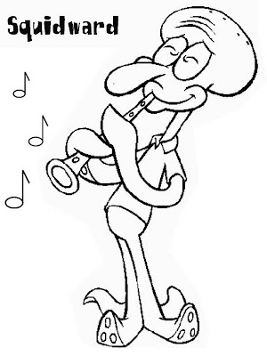 Calamardo para colorear ~ 4 Dibujo