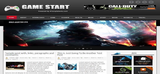 Game Start Blogger Template