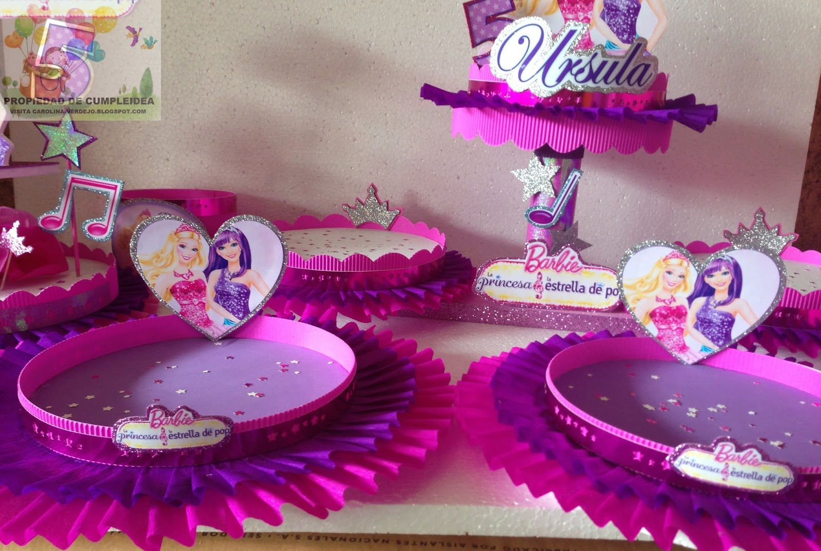 centro de mesa de barbie princesa