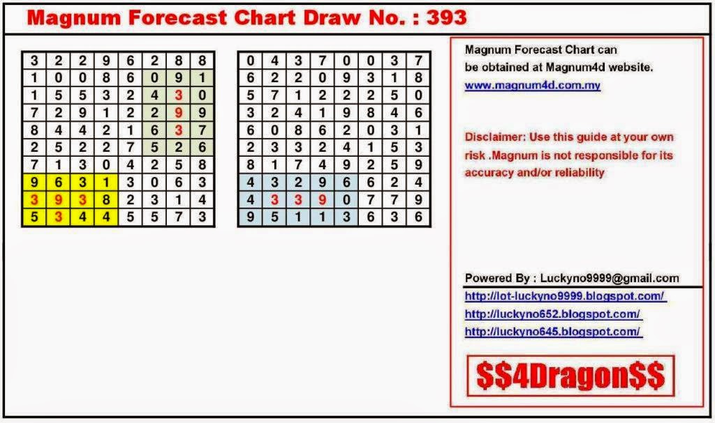 Lucky No 9999: Magnum Forecast Chart Draw No. 393