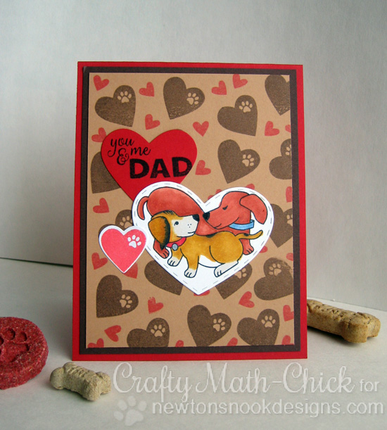 Puppy Heart Valentine Card by Crafty Math-Chick | Darling Duos Stamp Set by Newton's Nook Designs #newtonsnook