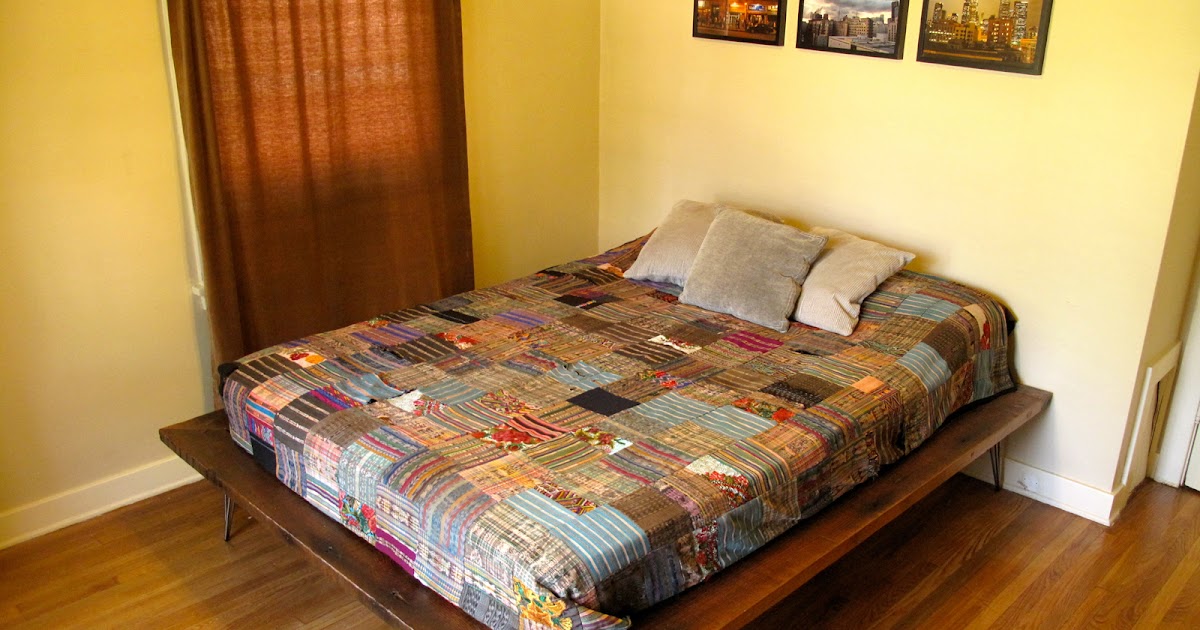 Arbor Exchange Reclaimed Wood Furniture Platform Bed + Hairpin Legs