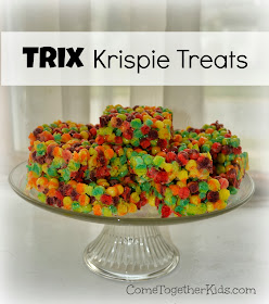 Trix Krispie Treats (colorful and perfect for a rainbow or tie-dye party)