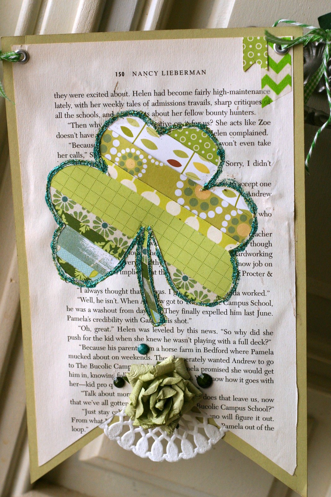 Li'l Buck's Creations A Shamrock Book Page Banner For March