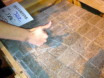 Little House In The D Installing Travertine Tile My Office And This Past Weekend We Decided To Install Them In My Office