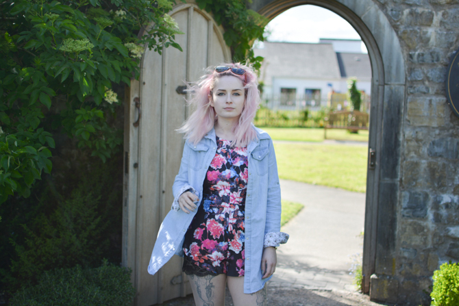 denim shirt playsuit