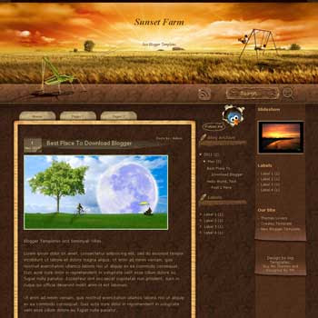 Sunset Farm Blogger Template. blogger template from wordpress theme. 3 column blogger template
