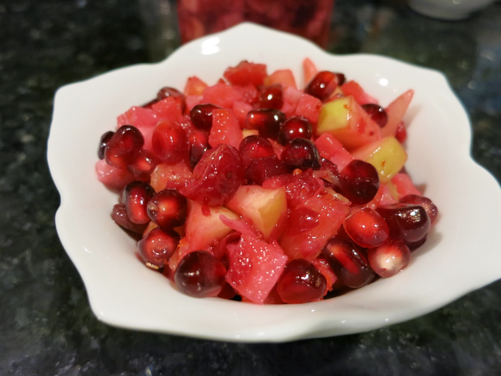 Geetha's Kitchen Classic Fresh CranFruit Salad (Sugarfree Cranberry Salad)