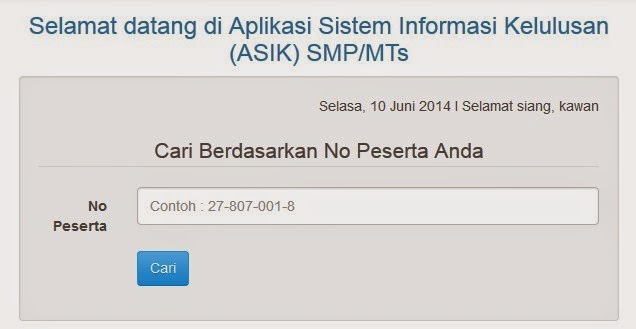 CARA CEK HASIL UN SMP/MTs MENGGUNAKAN NOMOR UJIAN