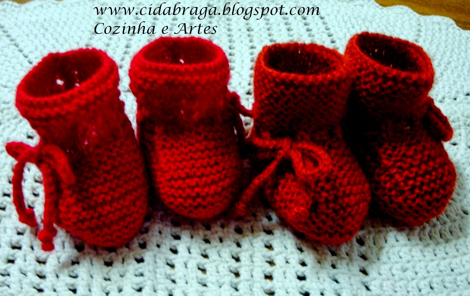 sapatinho vermelho para recem nascido de croche