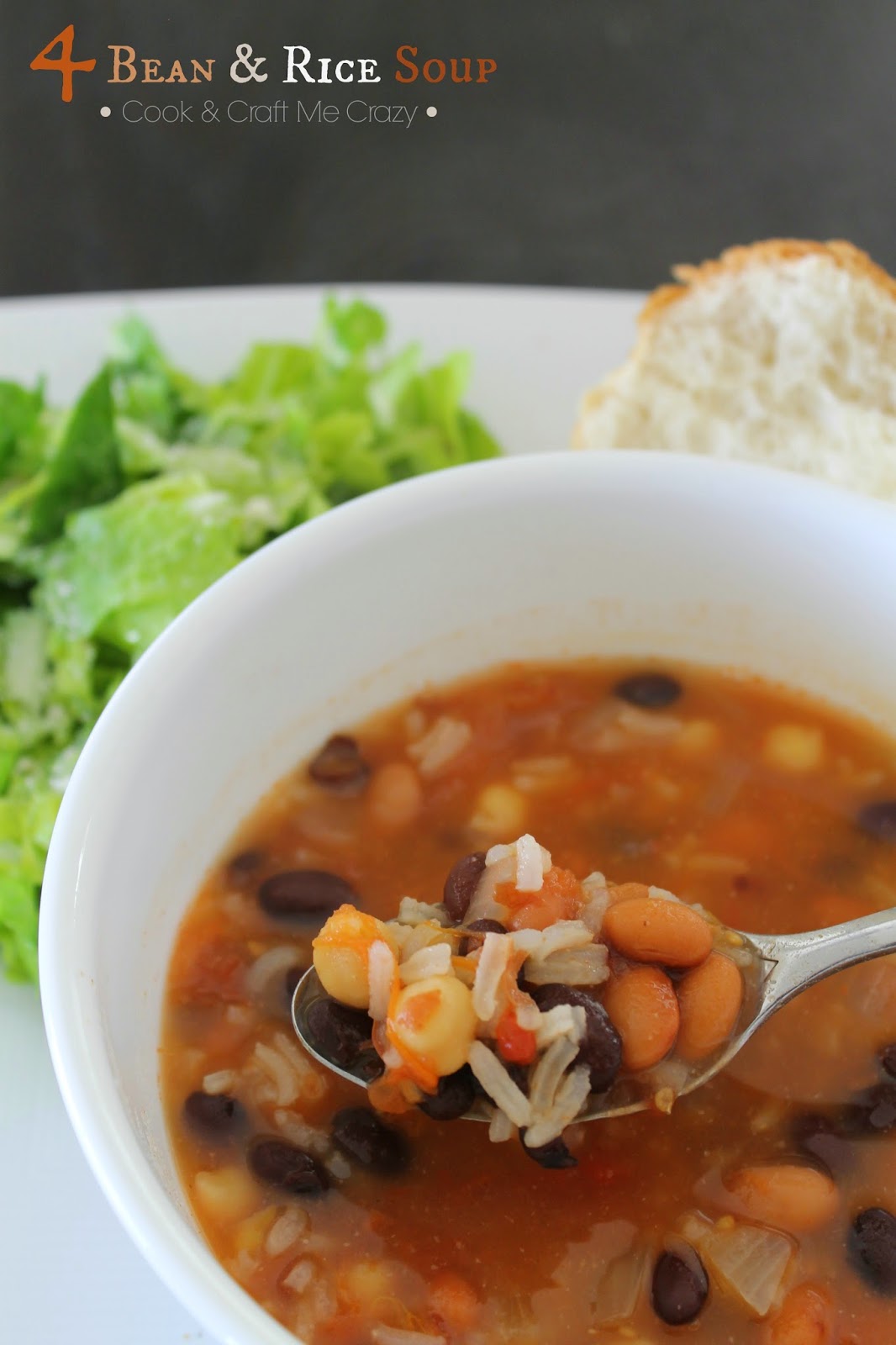 Cook and Craft Me Crazy 4 Bean & Rice Soup
