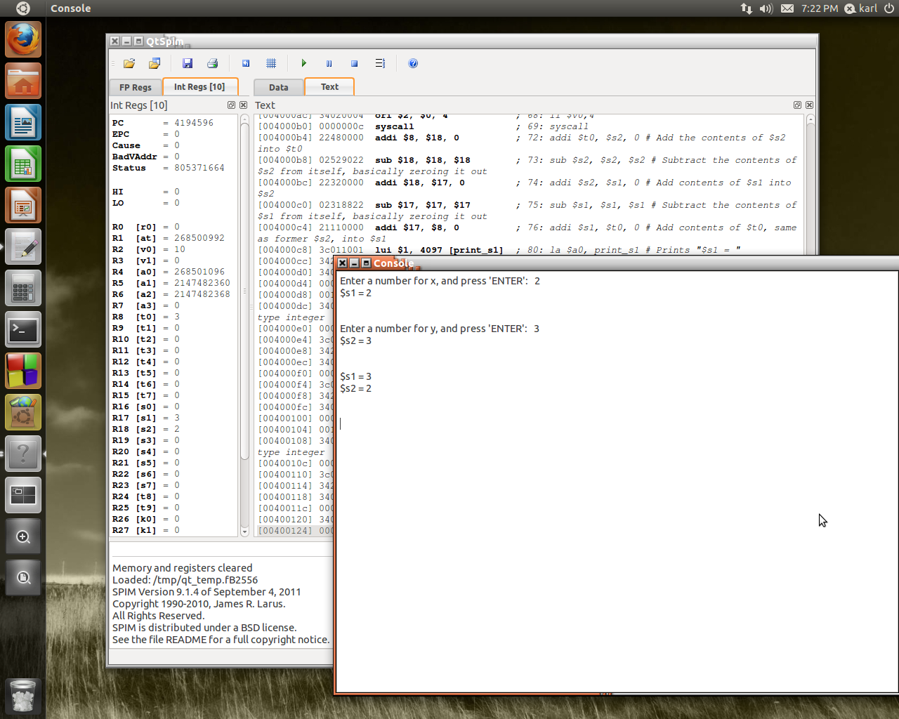 MIPS 32 Register Swap Example Using QtSPIM MIPS 32 Register Swap Example Using QtSPIM