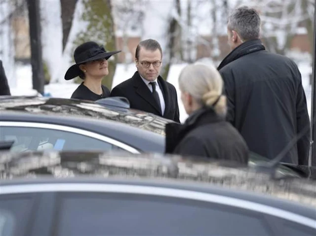Swedish Royal Family attends funeral in Stockholm - Crown Princess Victoria, Prince Daniel