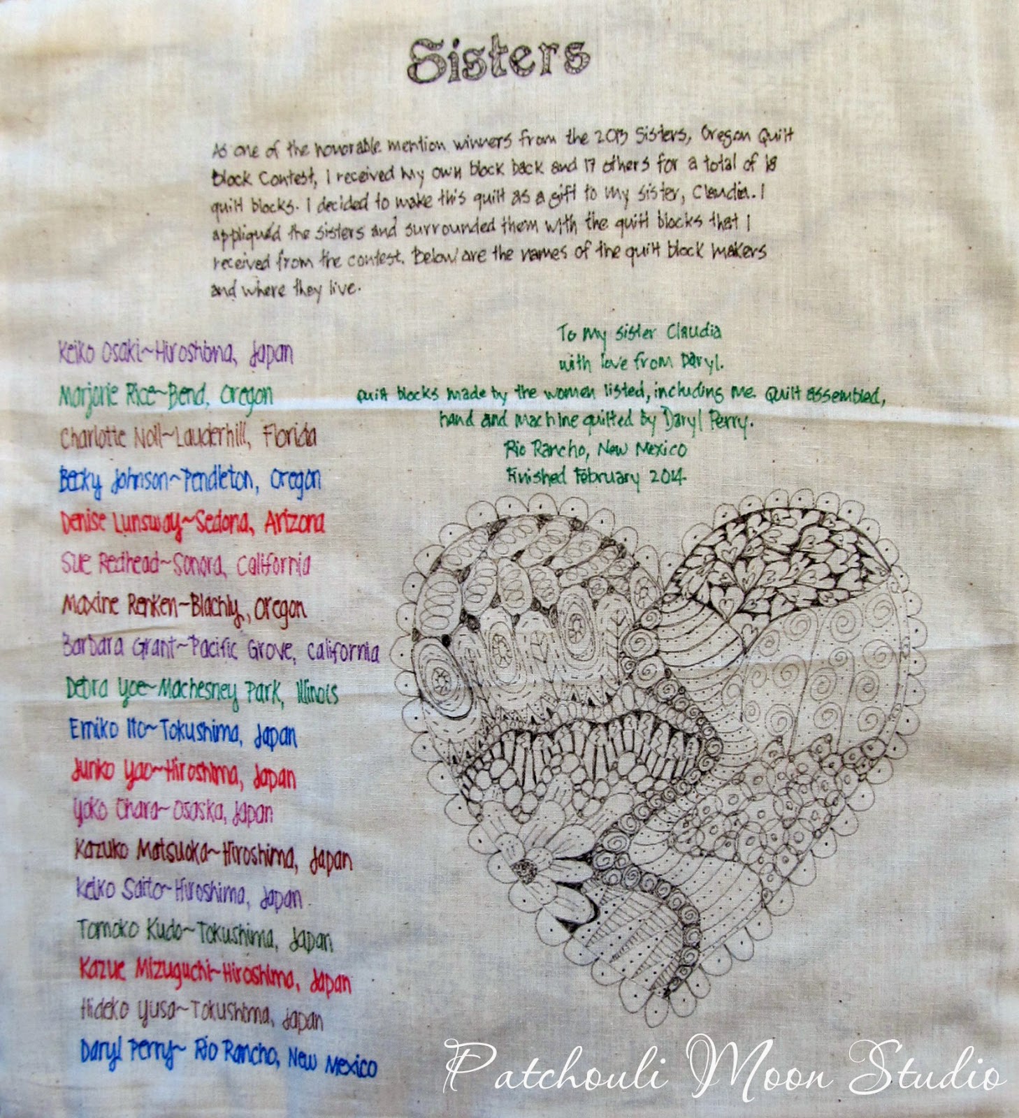 Patchouli Moon Studio Sisters Quilt