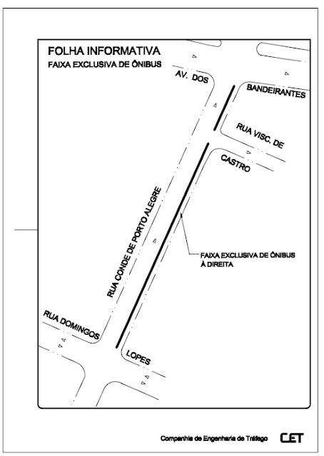 Faixa exclusiva na Rua Conde de Porto Alegre implantada em 18/01 Faixa exclusiva na Rua Conde de Porto Alegre implantada em 18/01