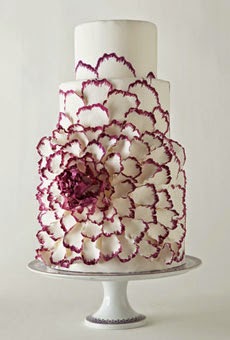 white cake with handpainted peony white cake with handpainted peony