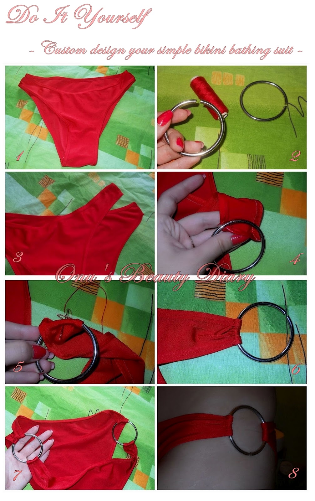 Onu's Diary DIY Custom design your simple bikini bathing suit