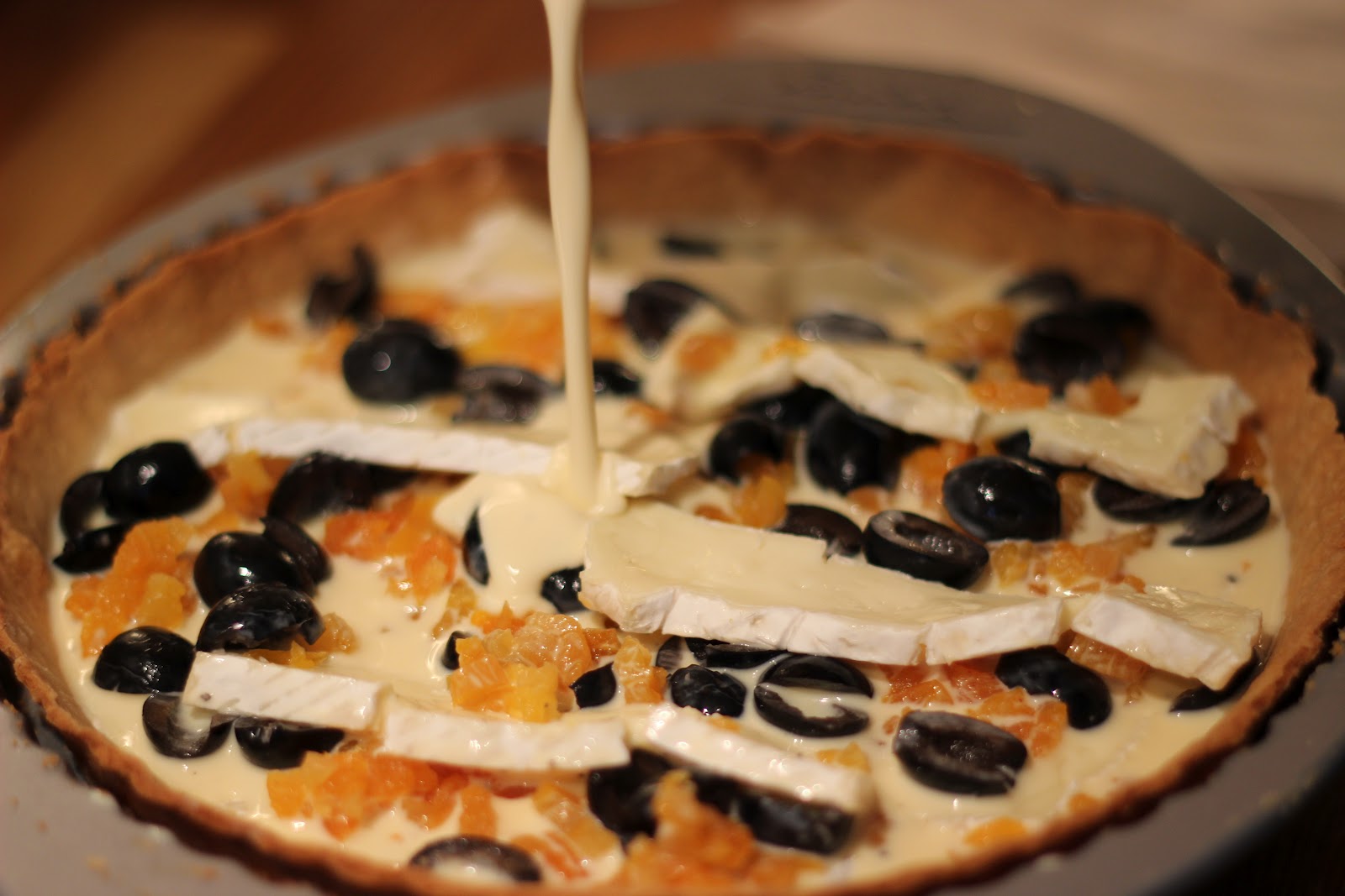 Secret Diary of a Foodie Camembert, black olive and apricot tart