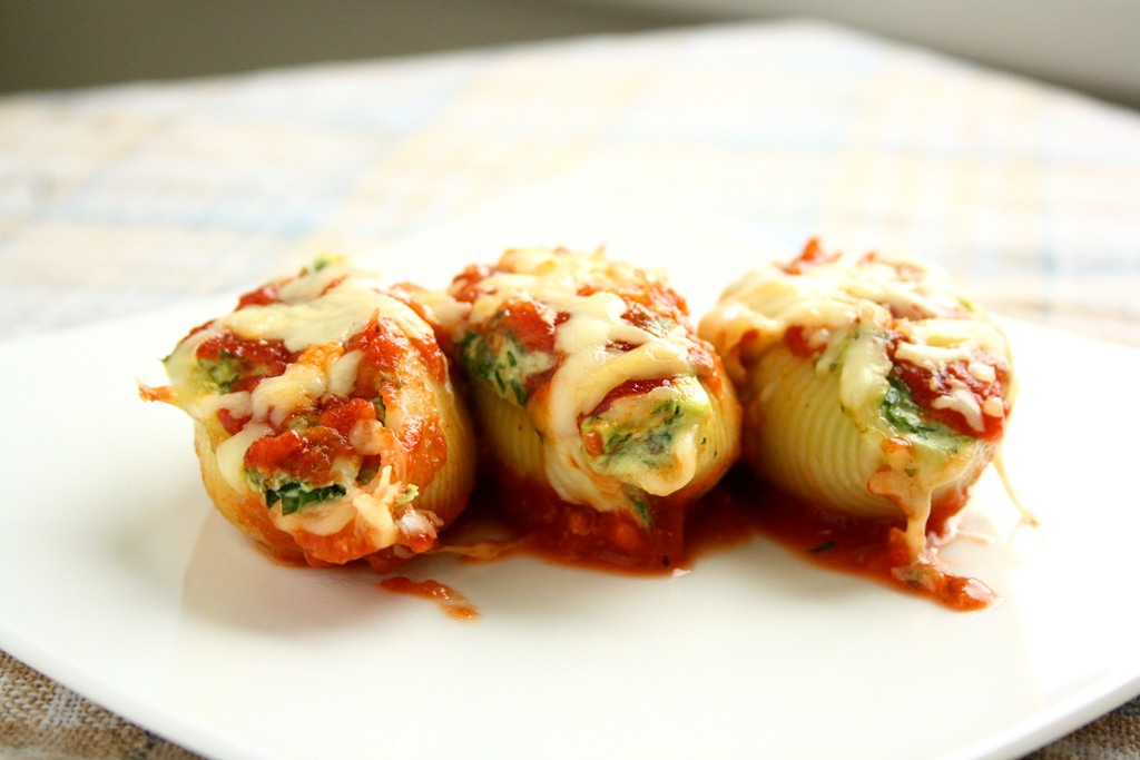 collecting memories Spinach, Ricotta and Pesto stuffed Jumbo Shells