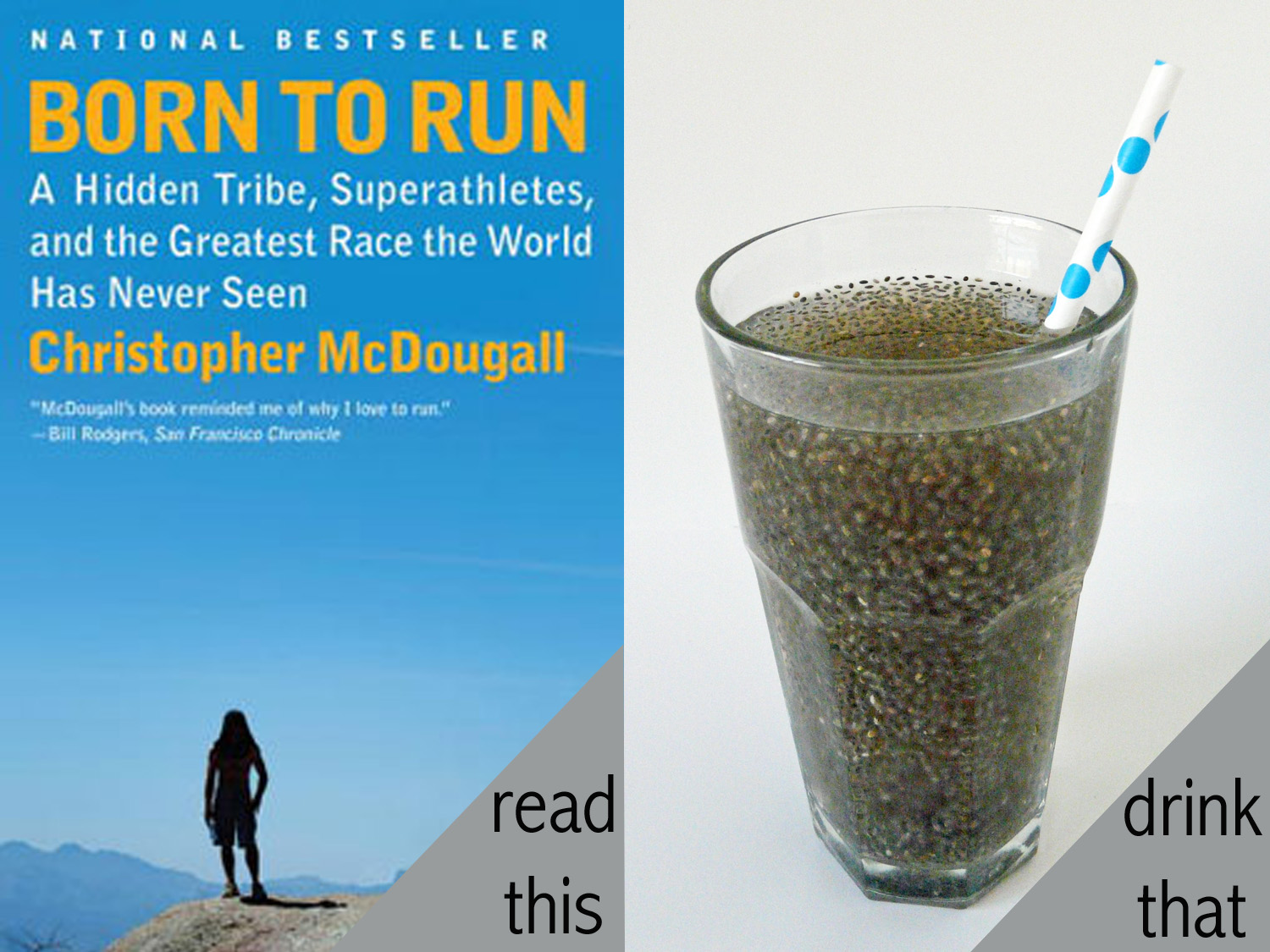 [Read This / Drink That] Born to Run & Chia Seed Cranberry Spritzer