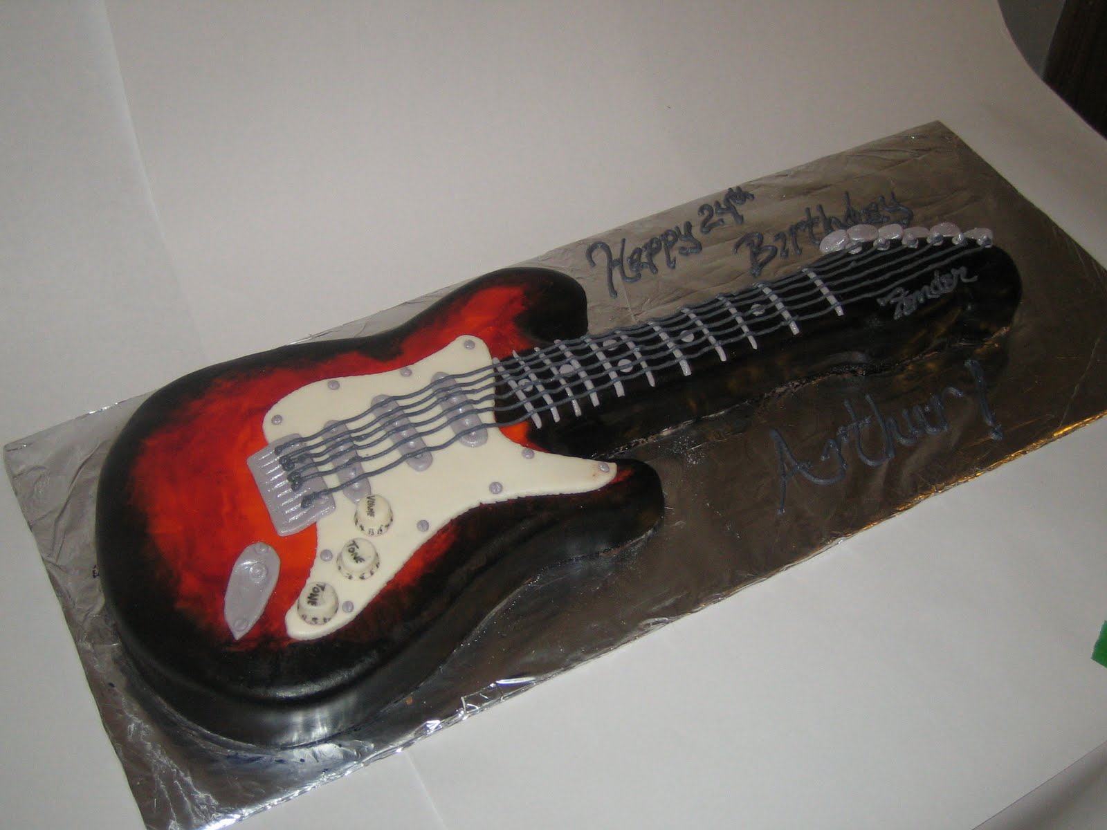 Sweet & Simple - Custom Cake Design: Guitar Cake!!