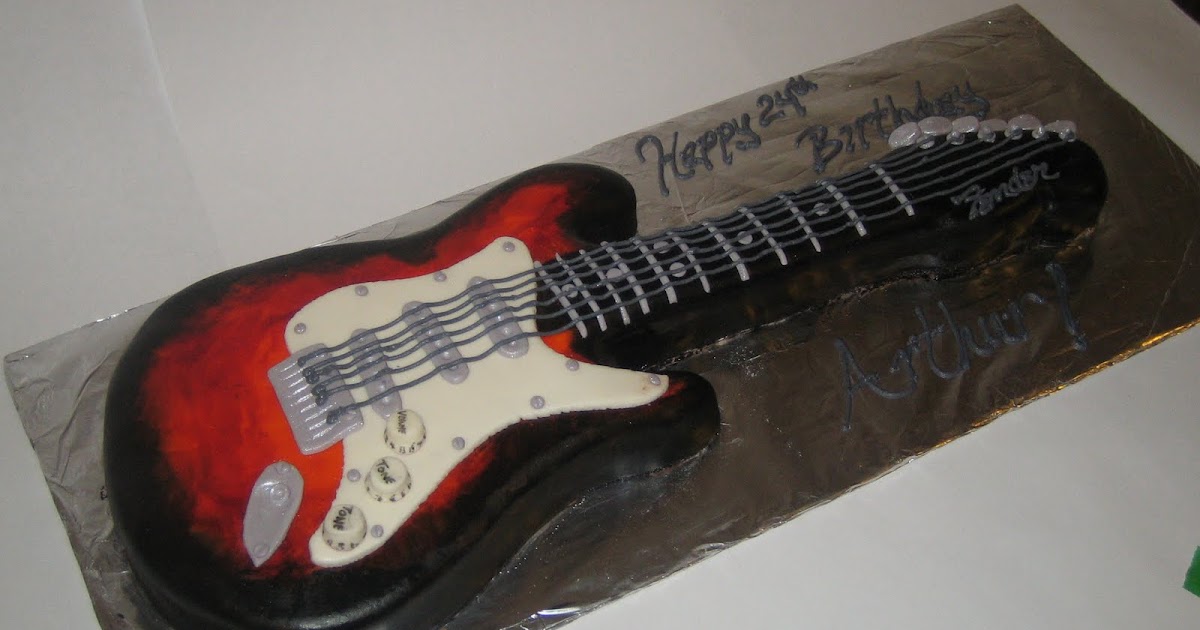 Sweet & Simple - Custom Cake Design: Guitar Cake!!