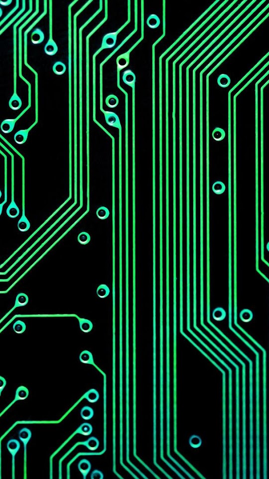 Electronic Circuit Green Black  Android Best Wallpaper
