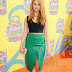 Debby Ryan Opts For Bright Green Leather On The Kids' Choice Awards Orange Carpet!
