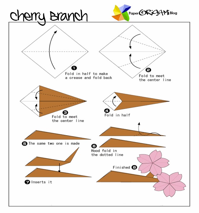 Flower Origami Cherry Flower Paper Origami Guide
