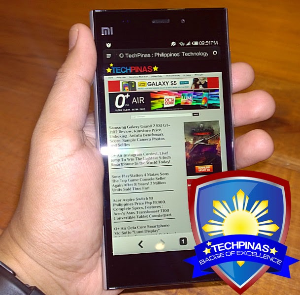 Xiaomi Mi3, Xiaomi Mi3 Philippines, TechPinas Badge of Excellence
