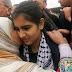 Palestinian schoolgirl is greeted by relatives