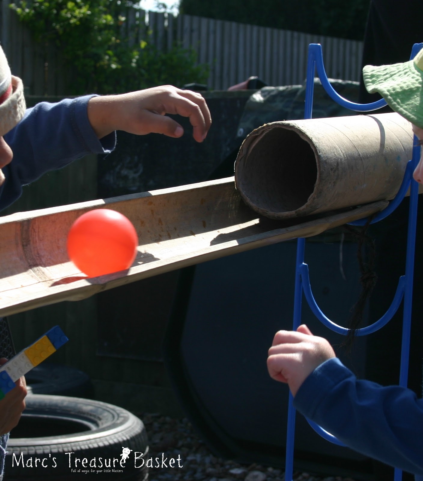 Marc's Treasure Basket Cardboard Tube Ball Run
