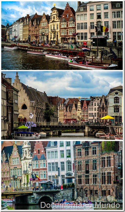 Canais de Gent; Flandres; Bélgica; Gent Top 5; Graslei; Korenlei; Kranleei 