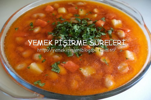 düdüklüde barbunya yemeği pişirme süresi YEMEK PİŞİRME SÜRELERİ