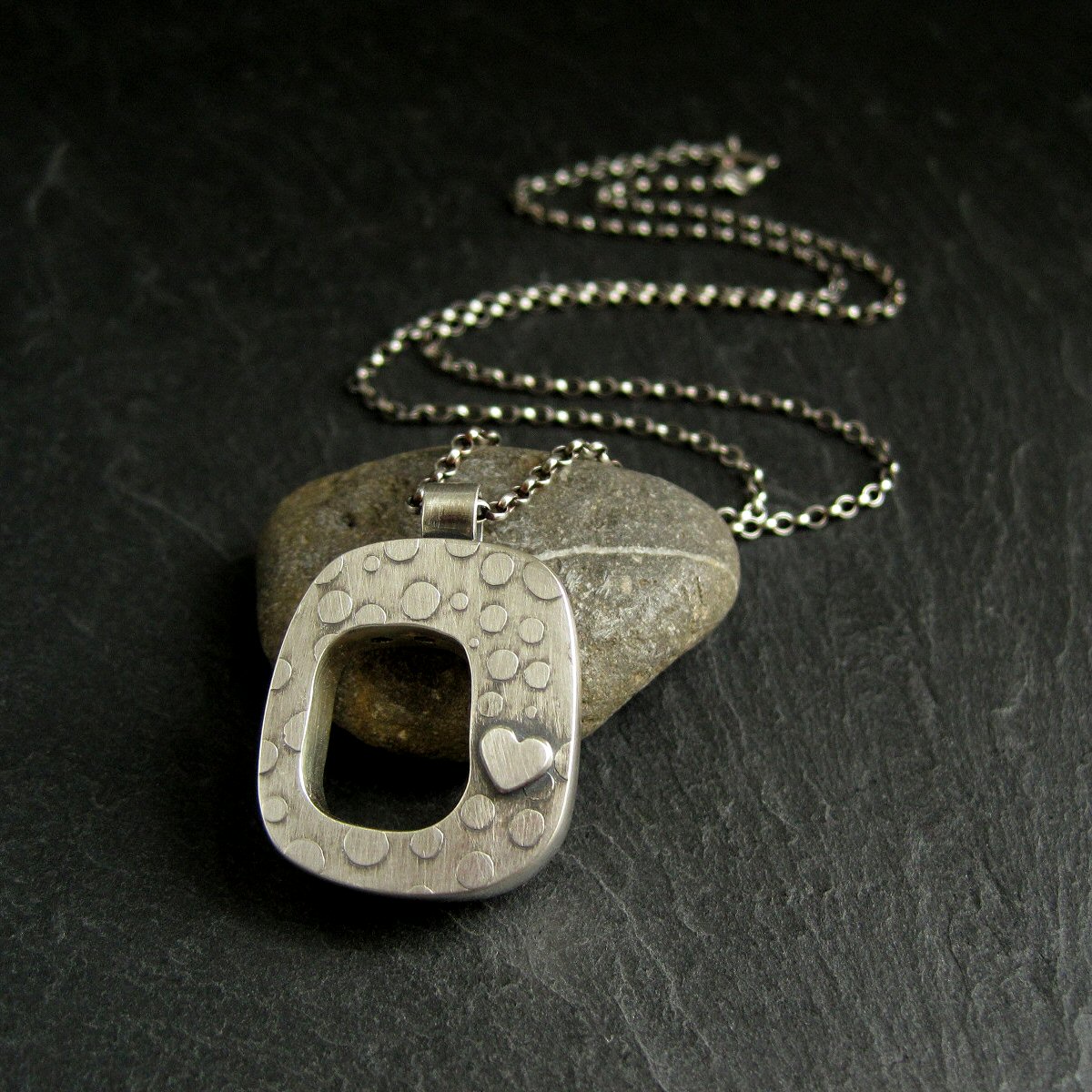 Silver Hollow Form Pendant and Earrings