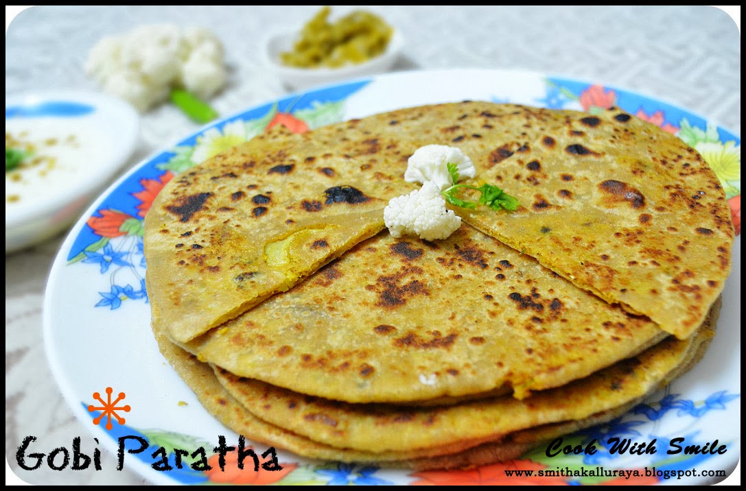 GOBI PARATHA / CAULIFLOWER STUFFED FLAT BREAD Cook With Smile