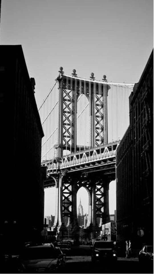Manhattan Bridge New York Black And White  Android Best Wallpaper