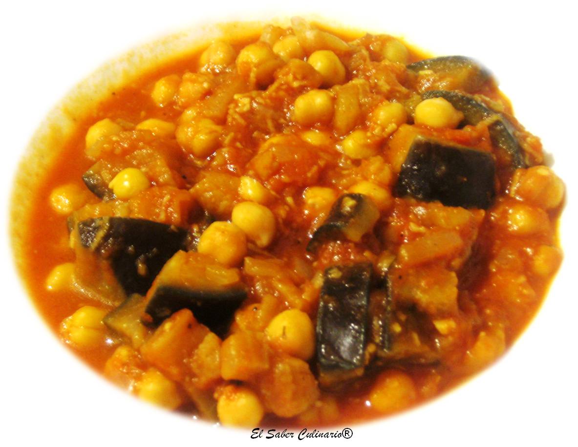Cazuela de garbanzos y berenjenas (cocina libanesa) | El Saber Culinario
