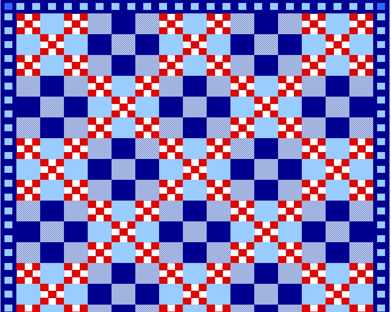 Fred and Cissy Quilt design using Excel