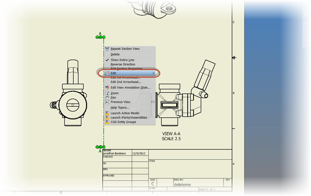 Now to edit the placed view