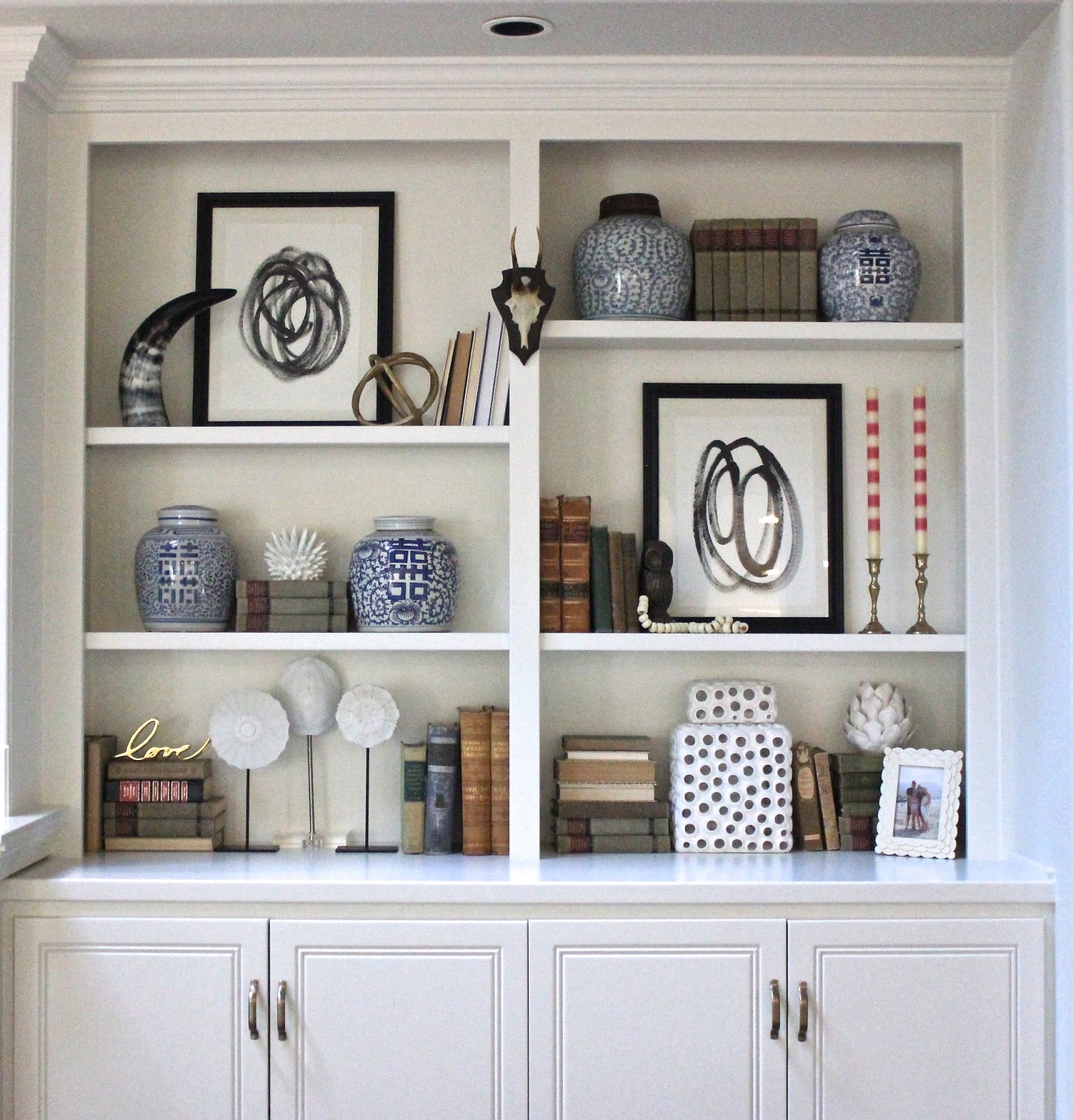 Shelf Styling with DIY Art…. forever*cottage