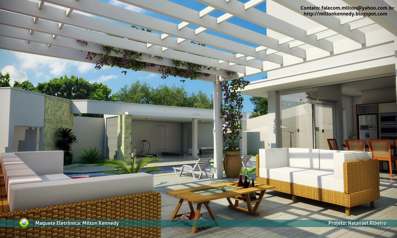 Vista da área de lazer renderização Vray