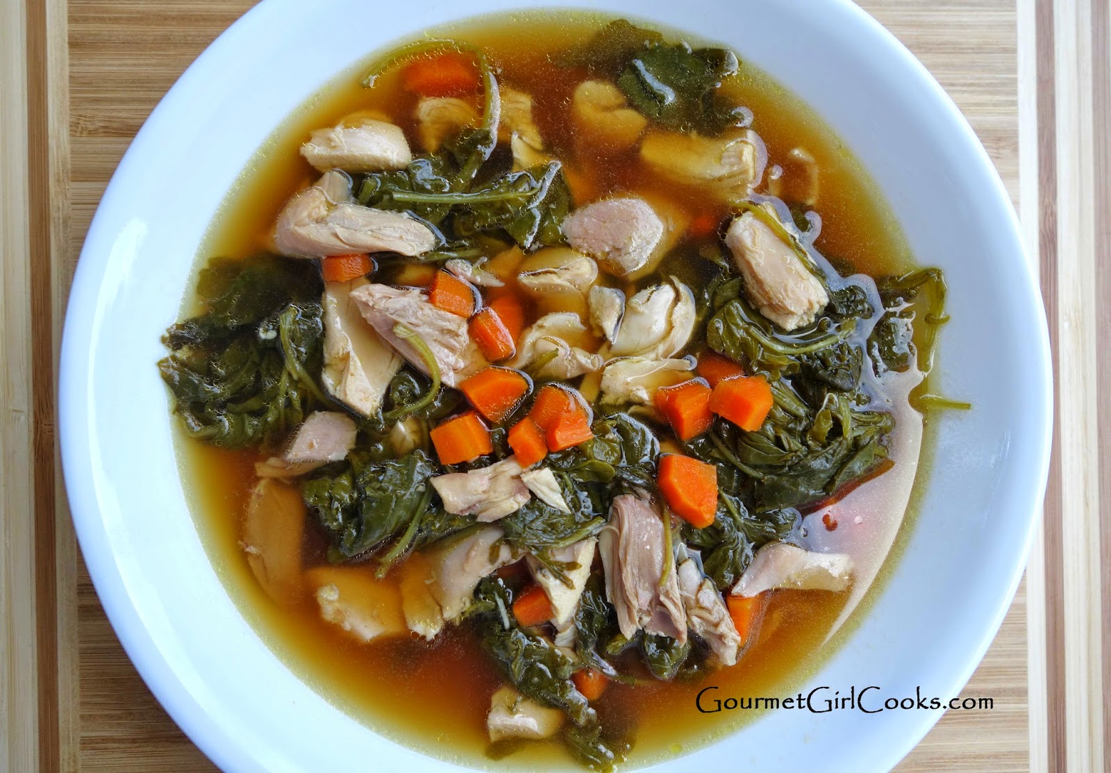 Gourmet Girl Cooks Simple Chicken Soup w/ Baby Kale Only 4