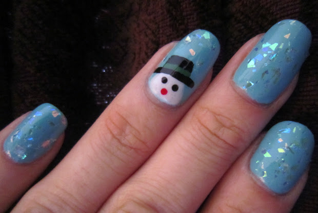 concrete and nail polish snowman