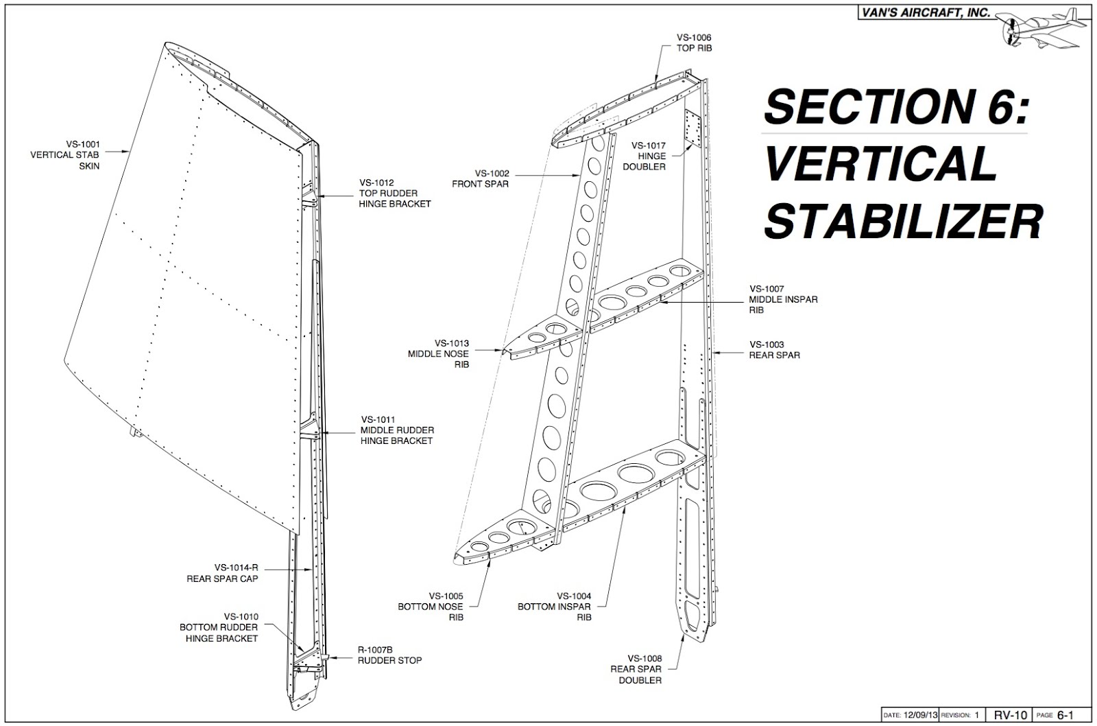Rob's RV10 Build The vertical stabilizer(VS)