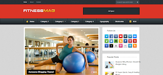 FitnessMag Blogger Template Design For Fitness Related Premium Sites