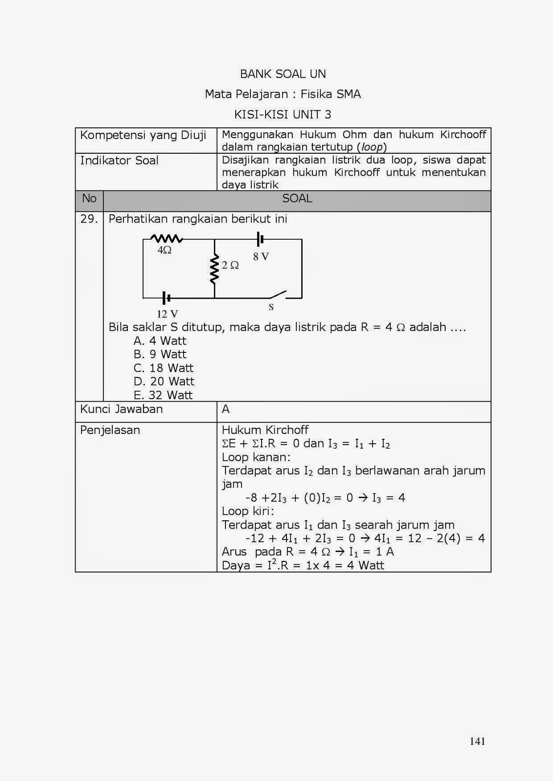 25 Pembahasan Soal Soal Un Fisika Listrik Dinamis Hukum Kirchoff 2