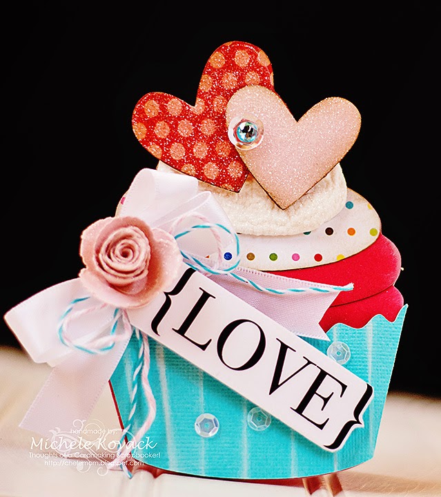 Silhouette cupcake Valentine card