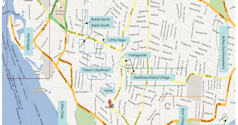 Map Of Southsea Portsmouth Cuisine De Pompey: Southsea Village Food Map