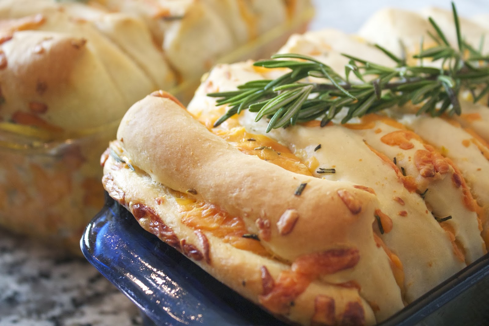 Thyme In Our Kitchen Cheddar, Rosemary and Garlic Pull Apart Bread